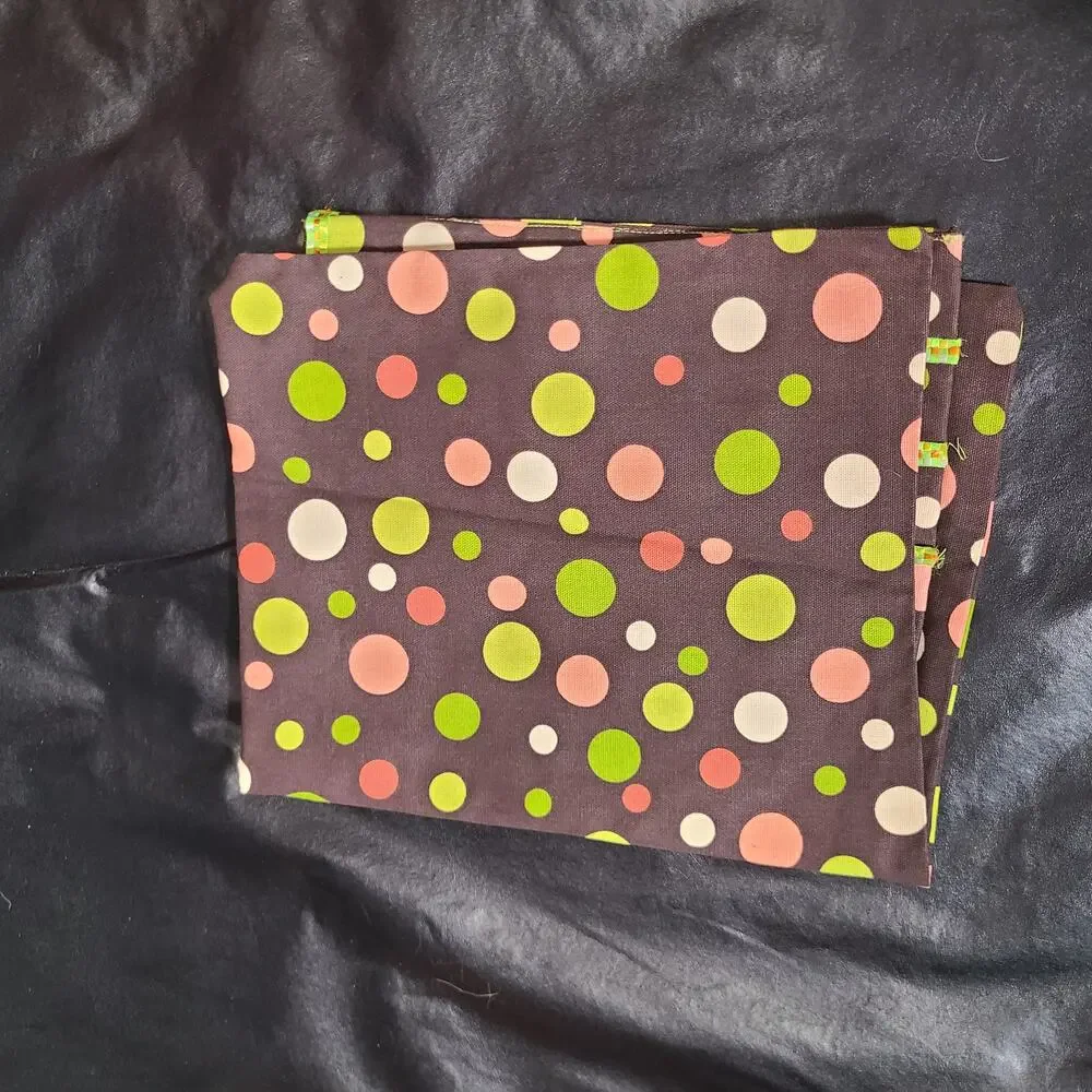 Handmade Y2K twee polka dot neon green crafting apron caddy